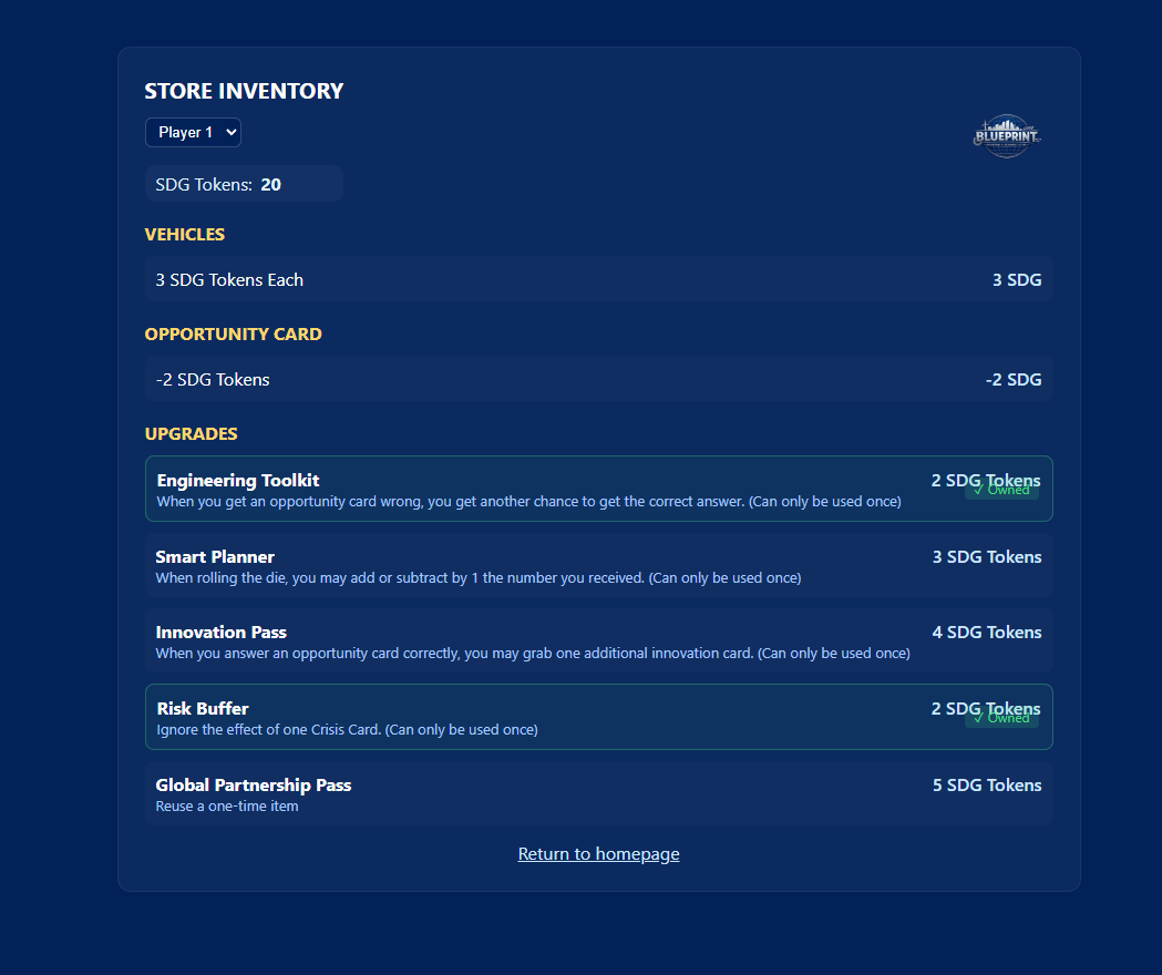 Blueprint Quiz Game - View 2